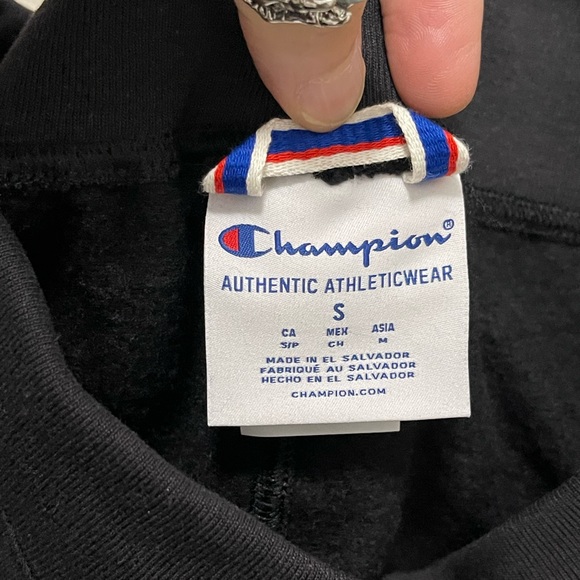 NWT Women’s Size Small Champion Drawstring Fleece Joggers With Logo Print Black - Picture 12 of 14